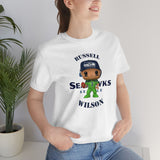 Russell Wilson Seattle Seahawks (Green), Soft Cotton Bella and Canvas Short Sleeve Tee shirt