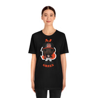 A.J Green Cincinnati Bengals, Soft Cotton Bella and Canvas Short Sleeve Tee shirt