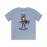 Tom Brady New England Patriots (Large), Kids Gildan Softstyle Tee Shirt