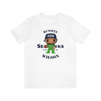 Russell Wilson Seattle Seahawks (Green), Soft Cotton Bella and Canvas Short Sleeve Tee shirt