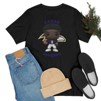 Lemar Jackson Baltimore Ravens, Soft Cotton Bella and Canvas Short Sleeve Tee shirt