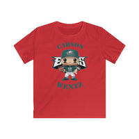 Carson Wentz Philadelphia Eagles Green Jersey, Kids Gildan Softstyle Tee Shirt