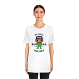 Russell Wilson Seattle Seahawks (Green), Soft Cotton Bella and Canvas Short Sleeve Tee shirt