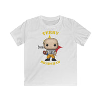 Terry Bradshaw Pittsburgh Steelers (White), Kids Gildan Softstyle Tee Shirt