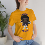 Lemar Jackson Baltimore Ravens, Soft Cotton Bella and Canvas Short Sleeve Tee shirt