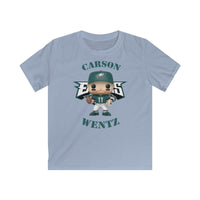 Carson Wentz Philadelphia Eagles Green Jersey, Kids Gildan Softstyle Tee Shirt