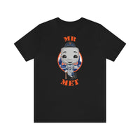 Mr Met New York Mets, Soft Cotton Bella and Canvas Short Sleeve Tee shirt