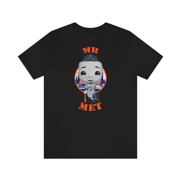 Mr Met New York Mets, Soft Cotton Bella and Canvas Short Sleeve Tee shirt
