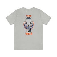 Mr Met New York Mets, Soft Cotton Bella and Canvas Short Sleeve Tee shirt