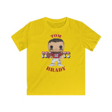 Tom Brady New England Patriots (Throwback), Kids Gildan Softstyle Tee Shirt