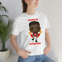 Marcus Rashford Manchester United, Soft Cotton Bella and Canvas Short Sleeve Tee shirt