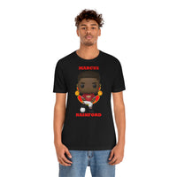 Marcus Rashford Manchester United, Soft Cotton Bella and Canvas Short Sleeve Tee shirt