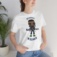 Russell Wilson Seattle Seahawks (Large), Soft Cotton Bella and Canvas Short Sleeve Tee shirt