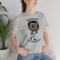 Barry Sanders Detroit Lions, Soft Cotton Bella and Canvas Short Sleeve Tee shirt