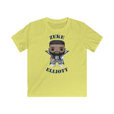 Zeke Elliott Dallas Cowboys (Blue), Kids Gildan Softstyle Tee Shirt