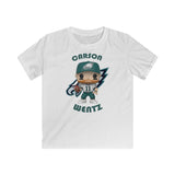 Carson Wentz Philadelphia Eagles White Jersey, Kids Gildan Softstyle Tee Shirt