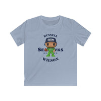 Russell Wilson Seattle Seahawks (Green), Kids Gildan Softstyle Tee Shirt