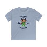 Russell Wilson Seattle Seahawks (Green), Kids Gildan Softstyle Tee Shirt