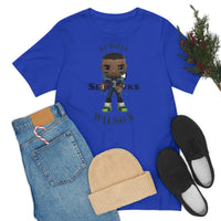 Russell Wilson Seattle Seahawks (Large), Soft Cotton Bella and Canvas Short Sleeve Tee shirt