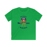 Russell Wilson Seattle Seahawks (Green), Kids Gildan Softstyle Tee Shirt
