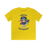 Drew Bledsoe New England Patriots, Kids Gildan Softstyle Tee Shirt