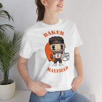 Baker Mayfield Cleveland Browns, Soft Cotton Bella and Canvas Short Sleeve Tee shirt