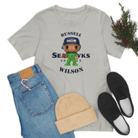 Russell Wilson Seattle Seahawks (Green), Soft Cotton Bella and Canvas Short Sleeve Tee shirt