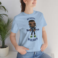 Russell Wilson Seattle Seahawks (Large), Soft Cotton Bella and Canvas Short Sleeve Tee shirt
