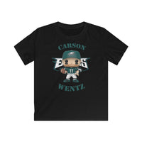 Carson Wentz Philadelphia Eagles Green Jersey, Kids Gildan Softstyle Tee Shirt