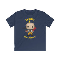 Terry Bradshaw Pittsburgh Steelers (White), Kids Gildan Softstyle Tee Shirt