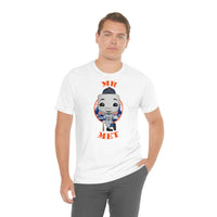 Mr Met New York Mets, Soft Cotton Bella and Canvas Short Sleeve Tee shirt
