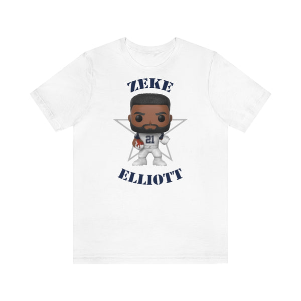 Zeke Elliott Dallas Cowboys (Throwback), Soft Cotton Bella and Canvas Short Sleeve Tee shirt