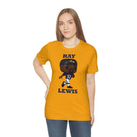 Ray Lewis Baltimore Ravens, Soft Cotton Bella and Canvas Short Sleeve Tee shirt