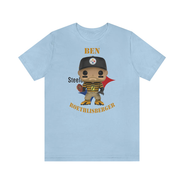 Ben Roethlisberger Pittsburgh Steelers Throwback, Soft Cotton Bella and Canvas Short Sleeve Tee shirt