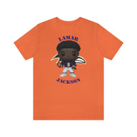 Lemar Jackson Baltimore Ravens, Soft Cotton Bella and Canvas Short Sleeve Tee shirt