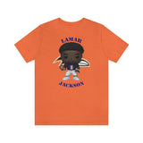 Lemar Jackson Baltimore Ravens, Soft Cotton Bella and Canvas Short Sleeve Tee shirt