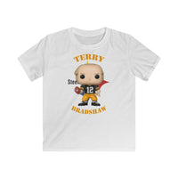 Terry Bradshaw Pittsburgh Steelers (Black Jersey), Kids Gildan Softstyle Tee Shirt
