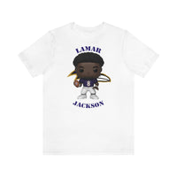 Lemar Jackson Baltimore Ravens, Soft Cotton Bella and Canvas Short Sleeve Tee shirt