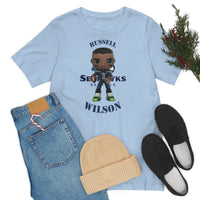Russell Wilson Seattle Seahawks (Large), Soft Cotton Bella and Canvas Short Sleeve Tee shirt