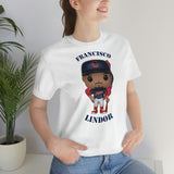 Francisco Lindor Cleveland Indians, Soft Cotton Bella and Canvas Short Sleeve Tee shirt