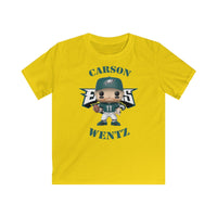 Carson Wentz Philadelphia Eagles Green Jersey, Kids Gildan Softstyle Tee Shirt