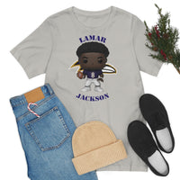 Lemar Jackson Baltimore Ravens, Soft Cotton Bella and Canvas Short Sleeve Tee shirt