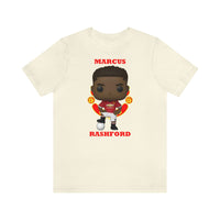 Marcus Rashford Manchester United, Soft Cotton Bella and Canvas Short Sleeve Tee shirt