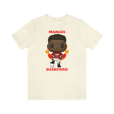 Marcus Rashford Manchester United, Soft Cotton Bella and Canvas Short Sleeve Tee shirt