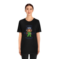 Russell Wilson Seattle Seahawks (Green), Soft Cotton Bella and Canvas Short Sleeve Tee shirt