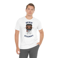 Zeke Elliott Dallas Cowboys (Throwback), Soft Cotton Bella and Canvas Short Sleeve Tee shirt