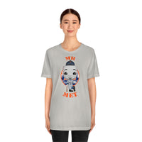 Mr Met New York Mets, Soft Cotton Bella and Canvas Short Sleeve Tee shirt