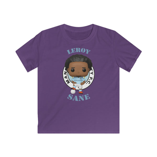 Leroy Sane Manchester City, Kids Gildan Softstyle Tee Shirt