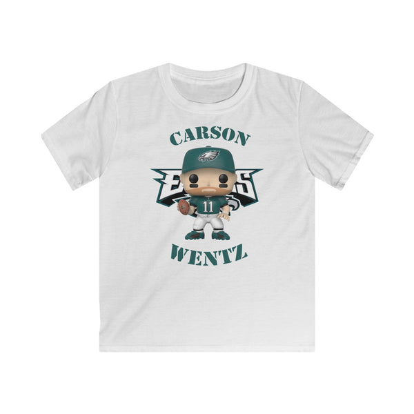 Carson Wentz Philadelphia Eagles Green Jersey, Kids Gildan Softstyle Tee Shirt