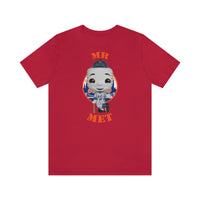 Mr Met New York Mets, Soft Cotton Bella and Canvas Short Sleeve Tee shirt